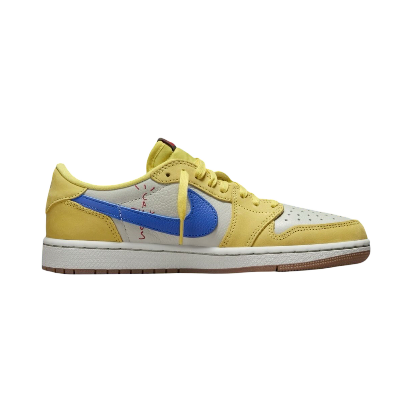 Women's Air Jordan 1 Retro Low OG SP Travis Scott Canary Racer Blue Light Silver