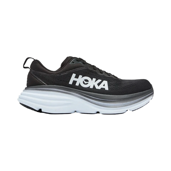 Women's Hoka Bondi 8 D Width Black White