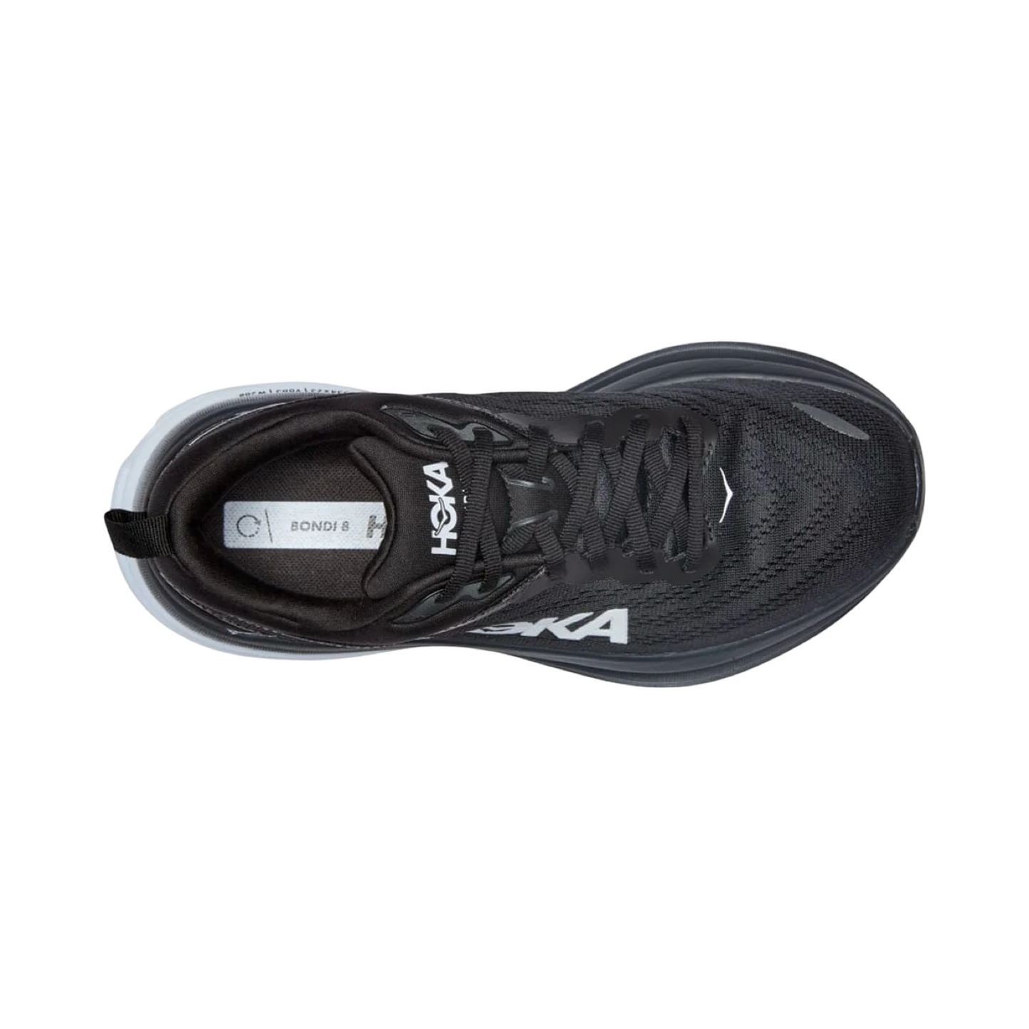 Women's Hoka Bondi 8 D Width Black White