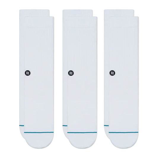 Stance Icon Mid Socks 3 Pack White White