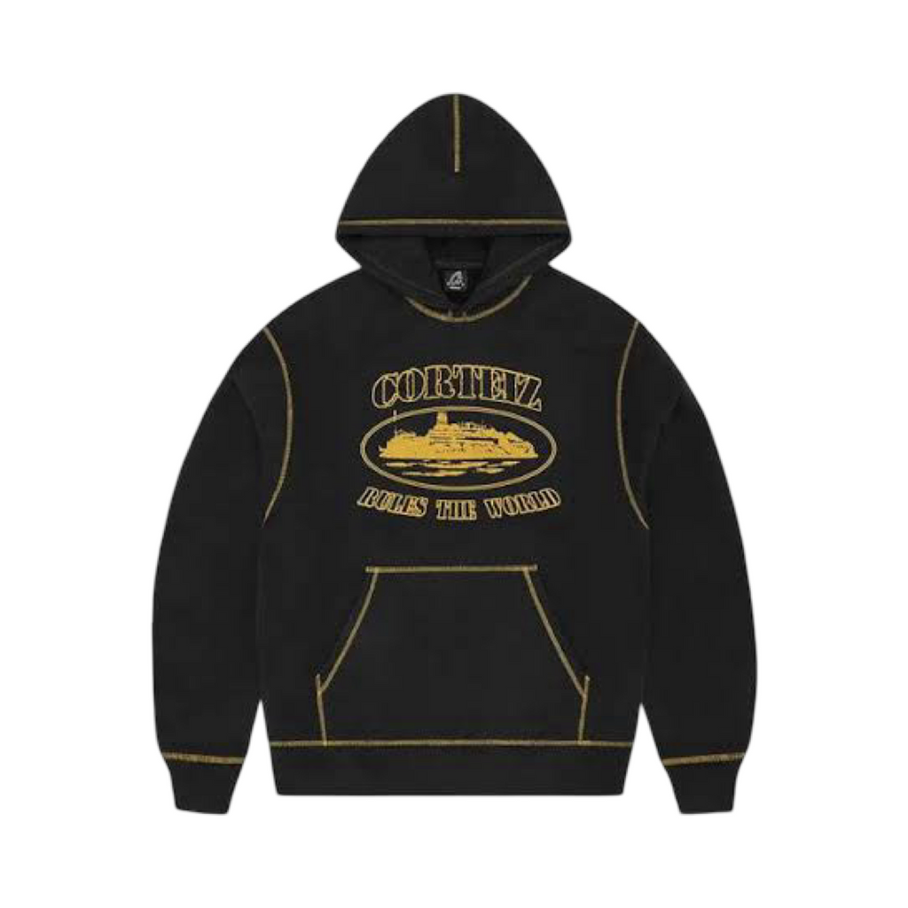 Corteiz Alcatraz Contrast Hoodie Black Yellow