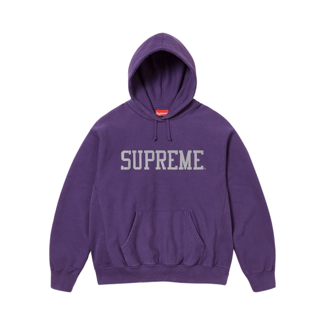 Supreme Varsity Hooded Sweatshirt Purple Grey
