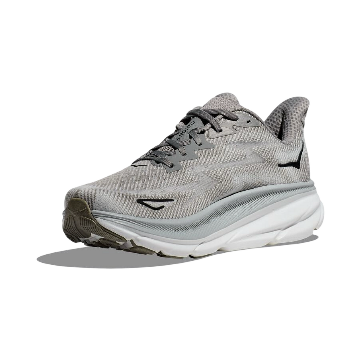 Men's Hoka Clifton 9 D Width Harbor Mist Grey Black White