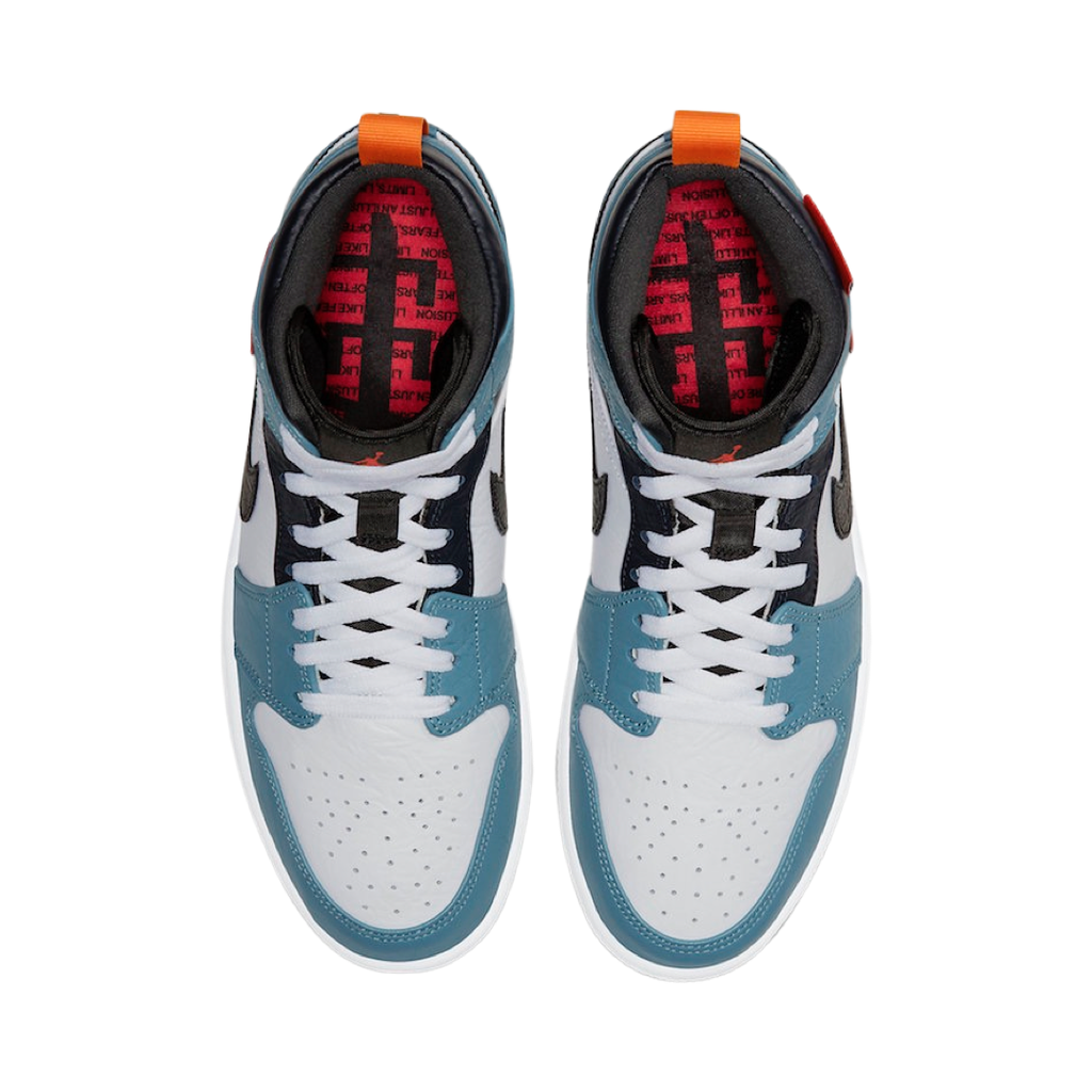 Air Jordan 1 Mid Fearless Facetasm White Black Celestial Teal Dark Obsidian
