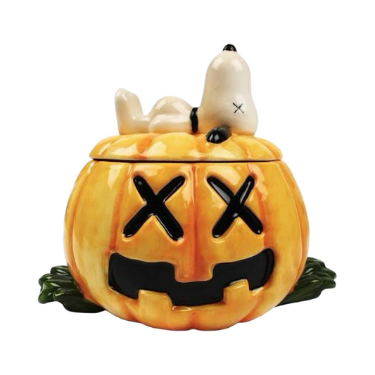 2012 Kaws x Peanuts Snoopy Pumpkin Ceramic in Original Box (cracks around body)