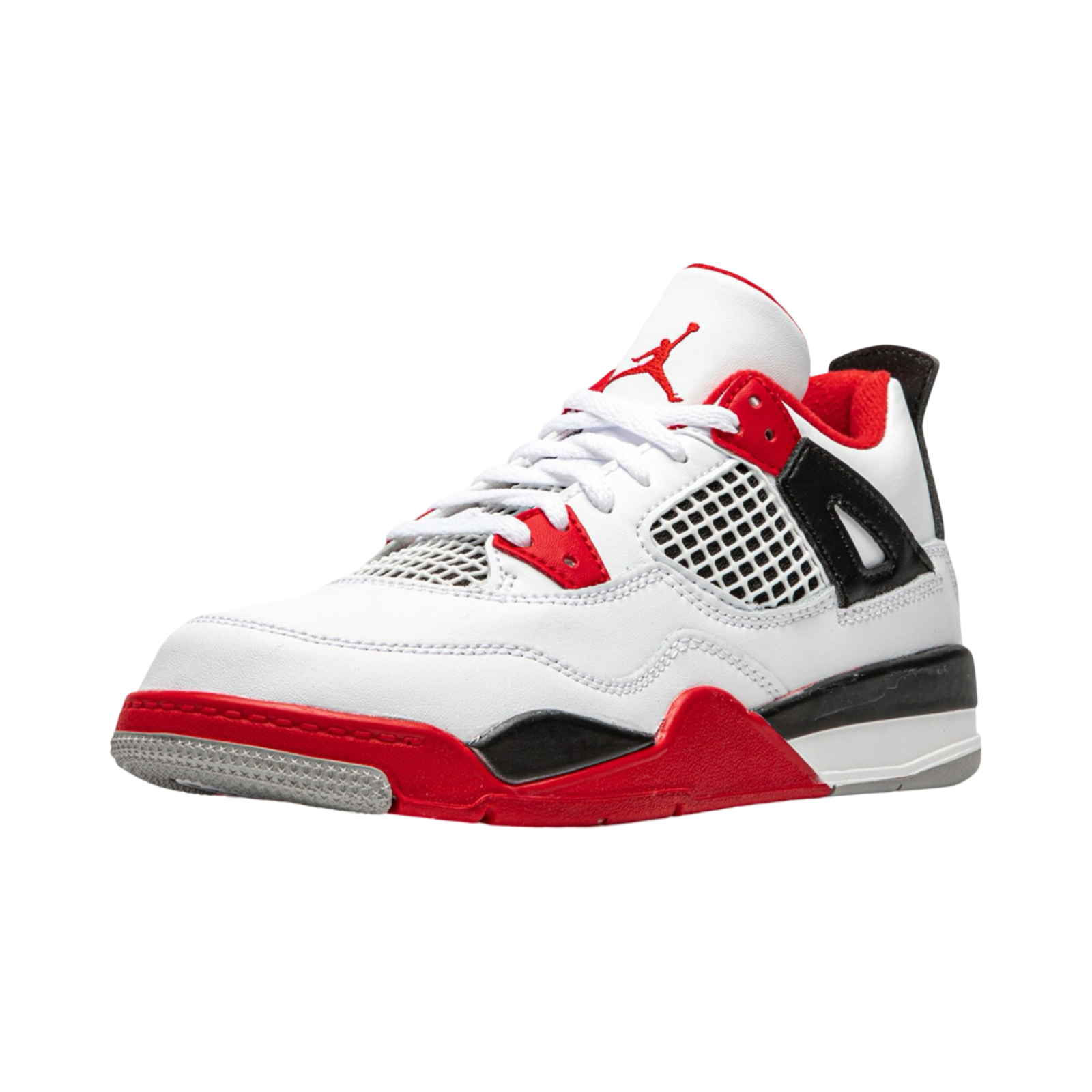 Kids Air Jordan 4 Retro Fire Red (2020) PS White Black Tech Grey Fire Red 11c