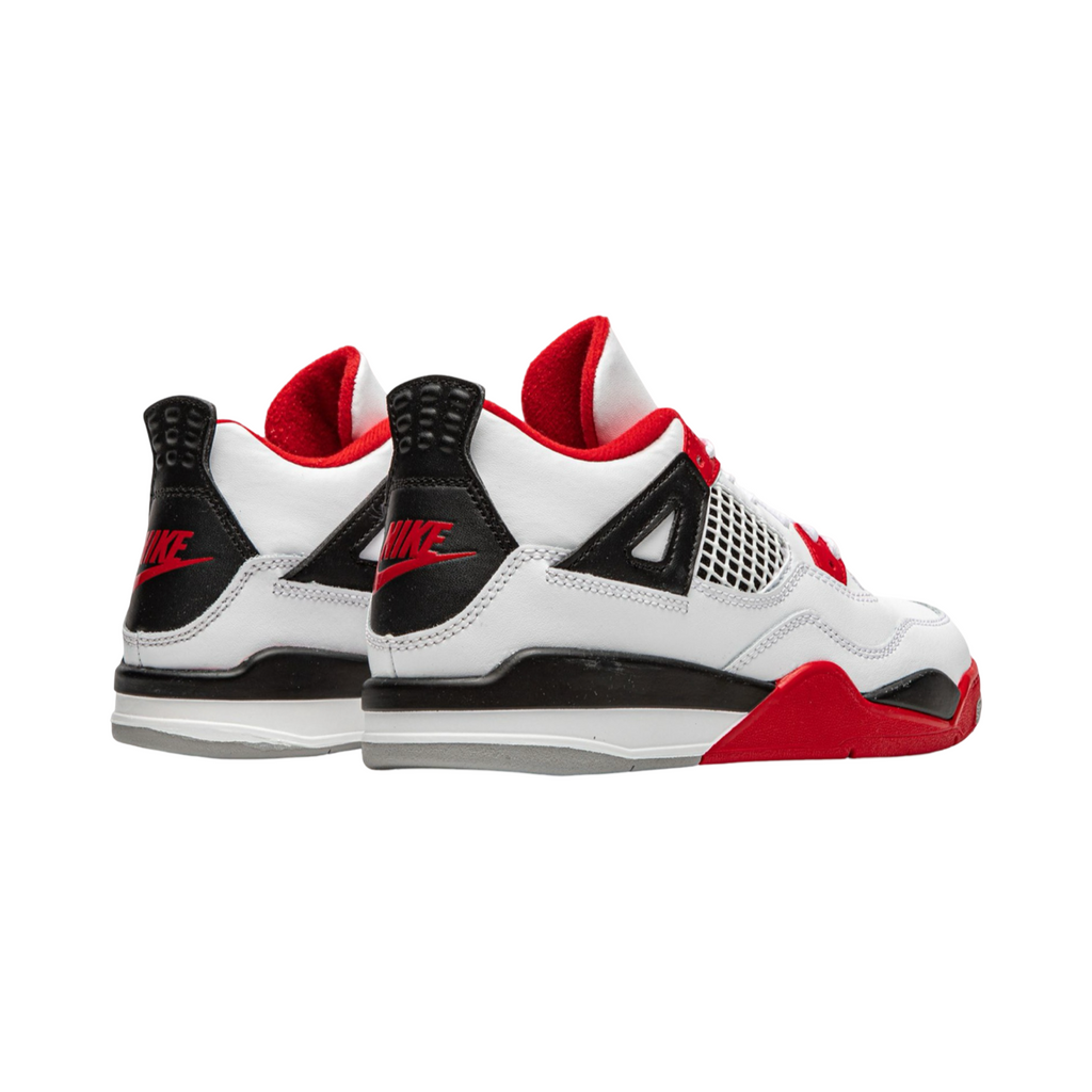 Kids Air Jordan 4 Retro Fire Red (2020) PS White Black Tech Grey Fire Red 11c