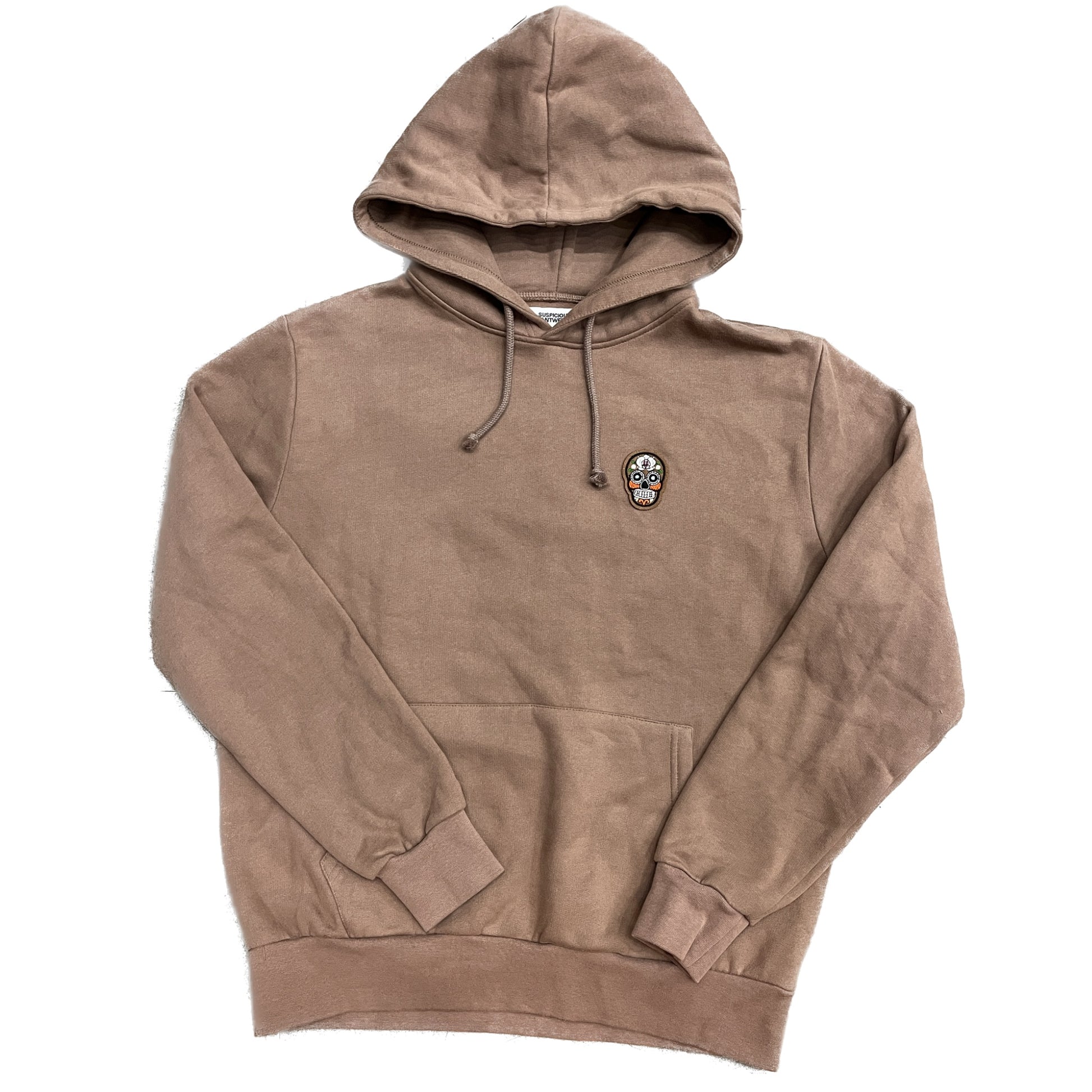 Suspicious Antwerp Skull Hoodie Brown - Main Image