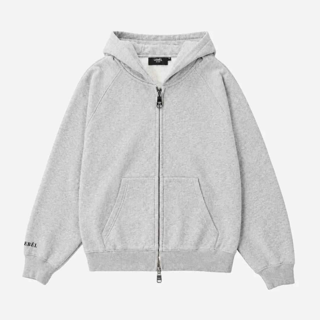 LEBEL Double Zipper Hoodie Grey