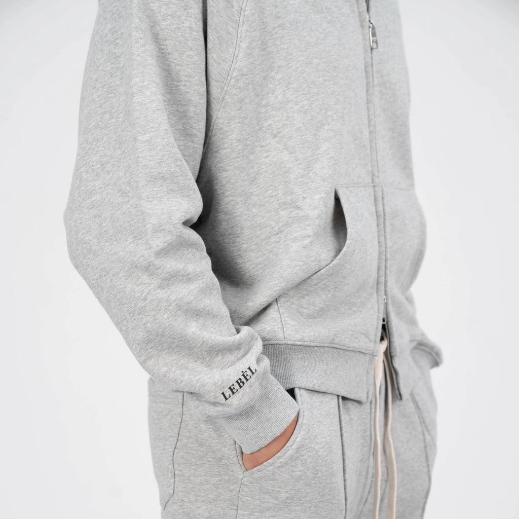 LEBEL Double Zipper Hoodie Grey
