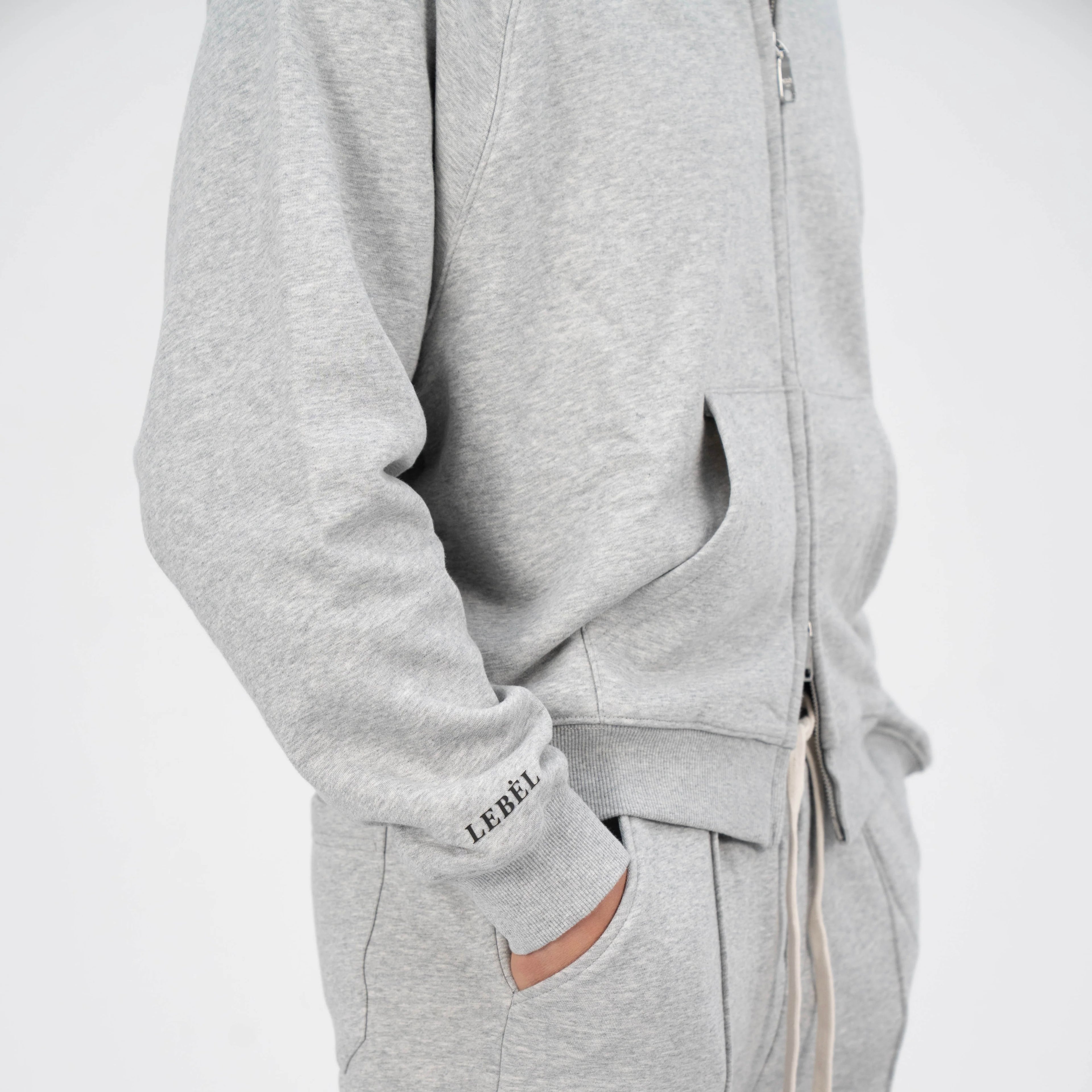 LEBEL Double Zipper Hoodie Grey