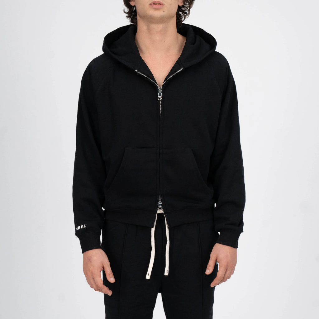LEBEL Double Zipper Hoodie Black