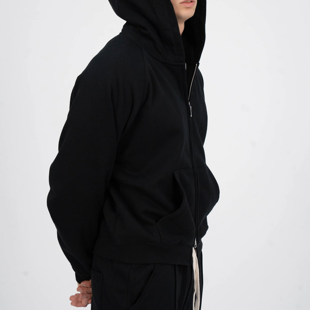 LEBEL Double Zipper Hoodie Black