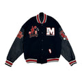 Mr Enjoy Da Money Varsity Jacket Black White Red