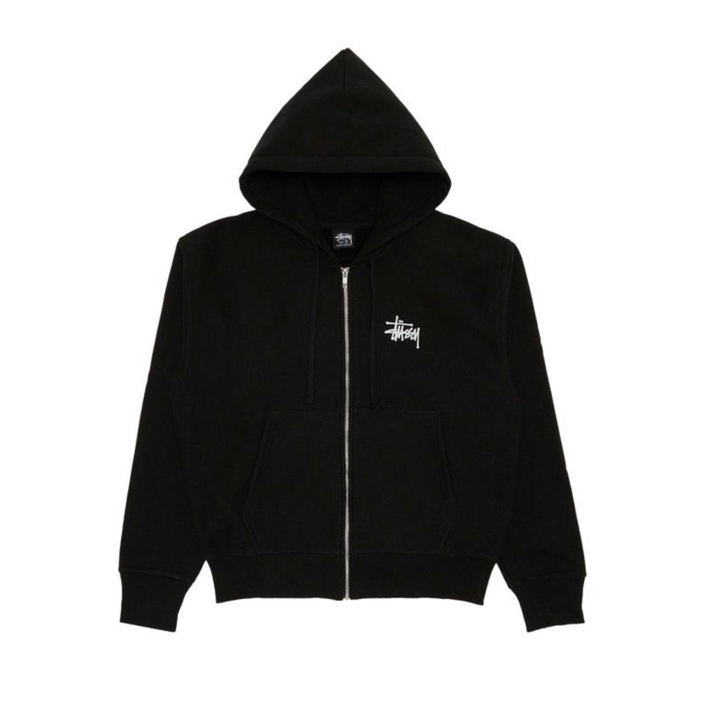 Stussy Basic Logo Zip Up Hoodie Black