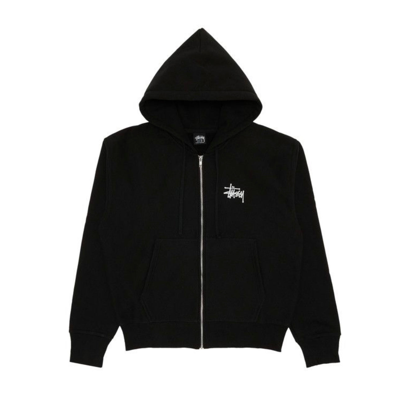 Stussy Basic Logo Zip Up Hoodie Black