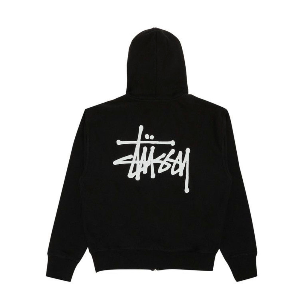 Stussy Basic Logo Zip Up Hoodie Black