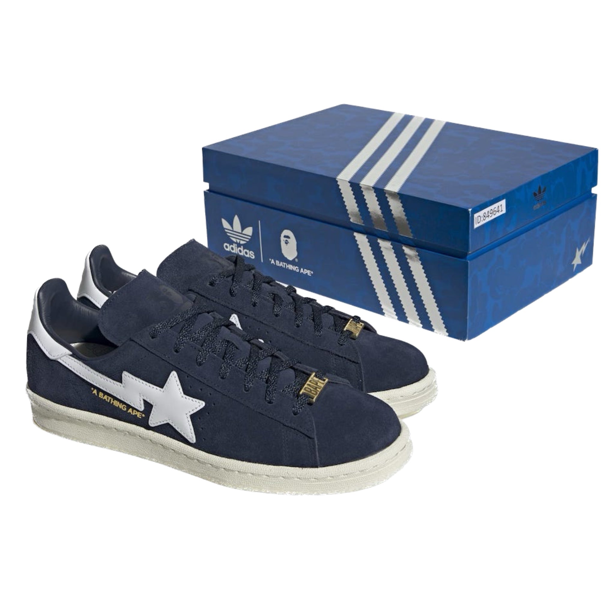 Adidas Campus 80s Bape Collegiate Navy Cloud White Off White SoleMate Sneakers Adidas Campus 80s Bape Collegiate Navy Cloud White Off White SoleMate Sneakers