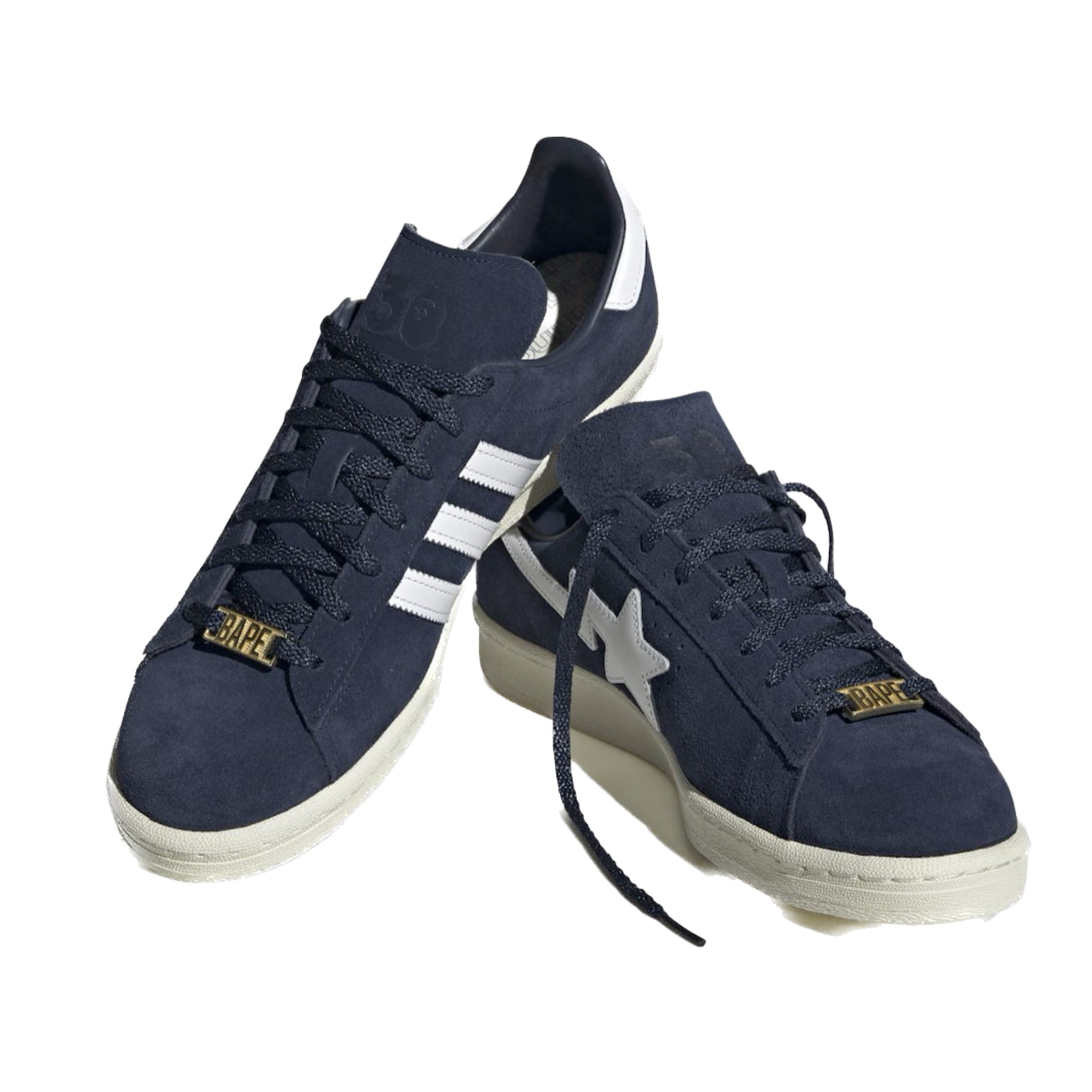 Adidas Campus 80s Bape Collegiate Navy Cloud White Off White SoleMate Sneakers Adidas Campus 80s Bape Collegiate Navy Cloud White Off White SoleMate Sneakers