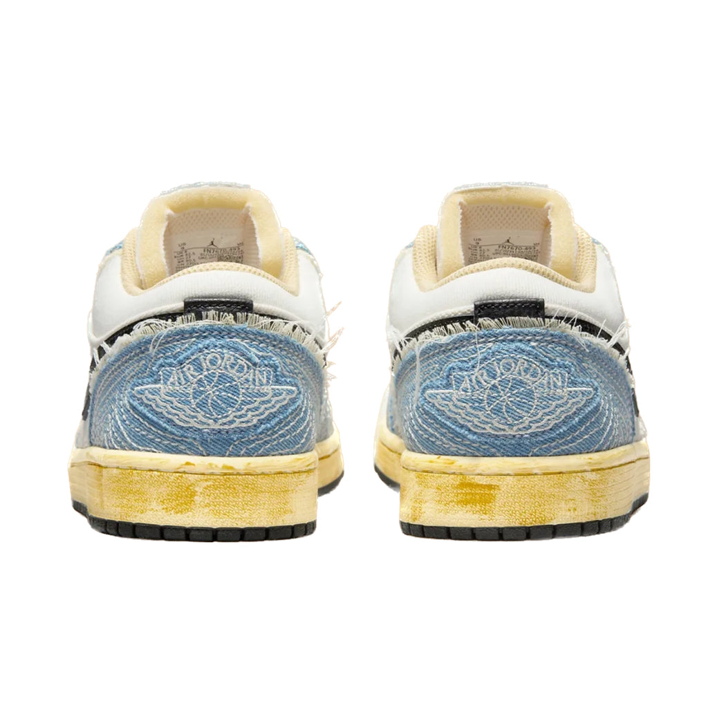 Jordan 1 Low SE WRMK Sashiko Denim Ashen Slate Black Pale Ivory Sesame