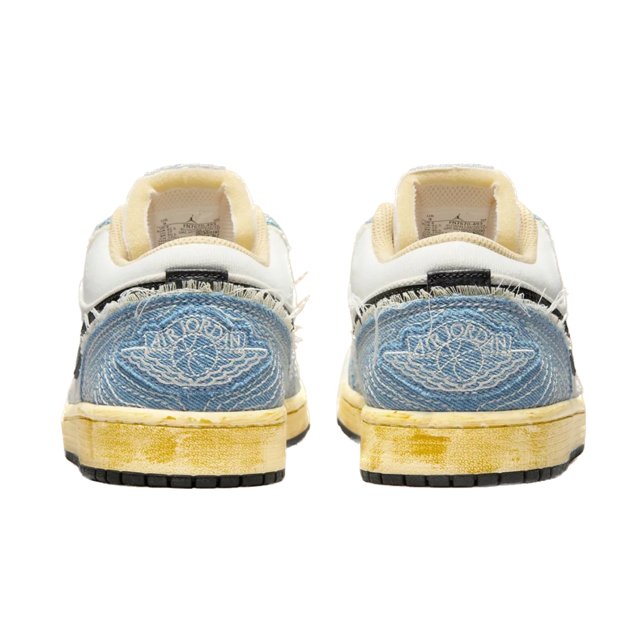 Jordan 1 Low SE WRMK Sashiko Denim Ashen Slate Black Pale Ivory Sesame