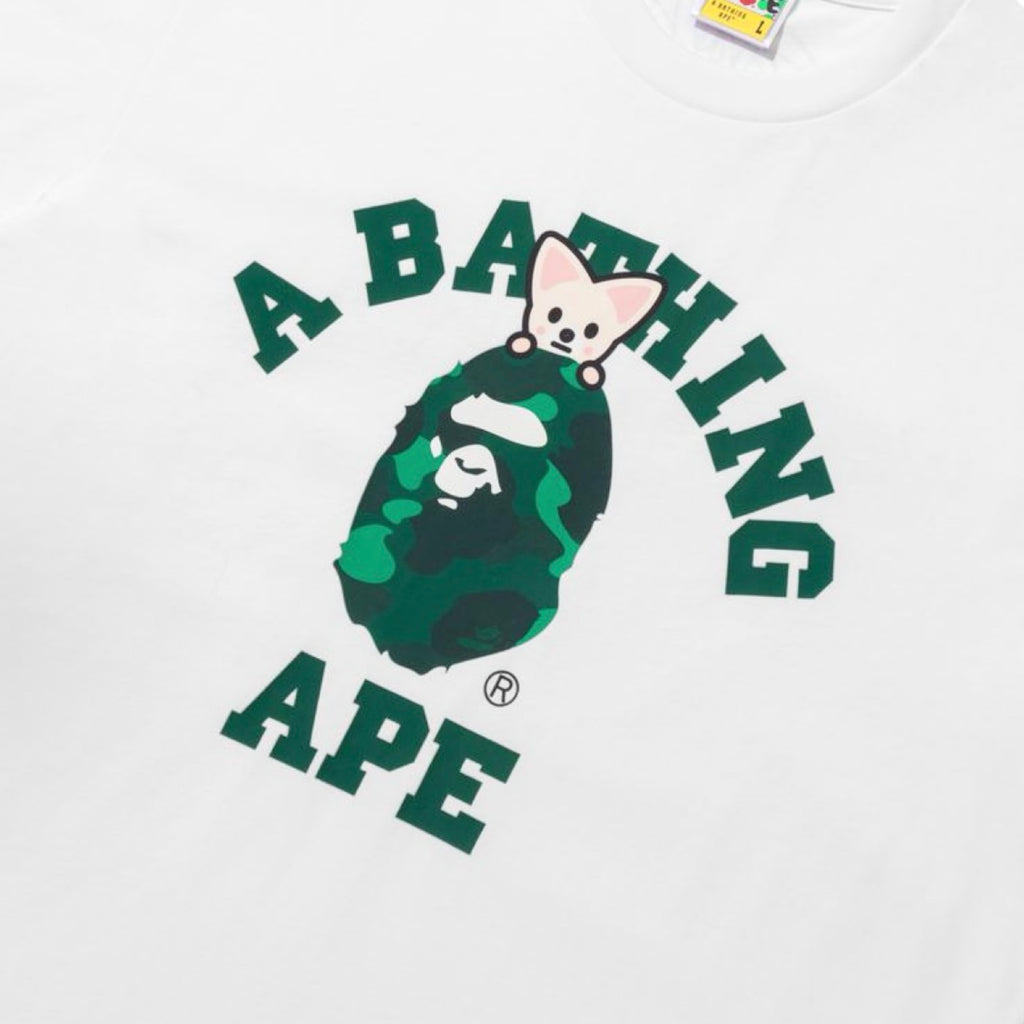 A Bathing Ape x Stray Kids Exclusive College Tee White Green