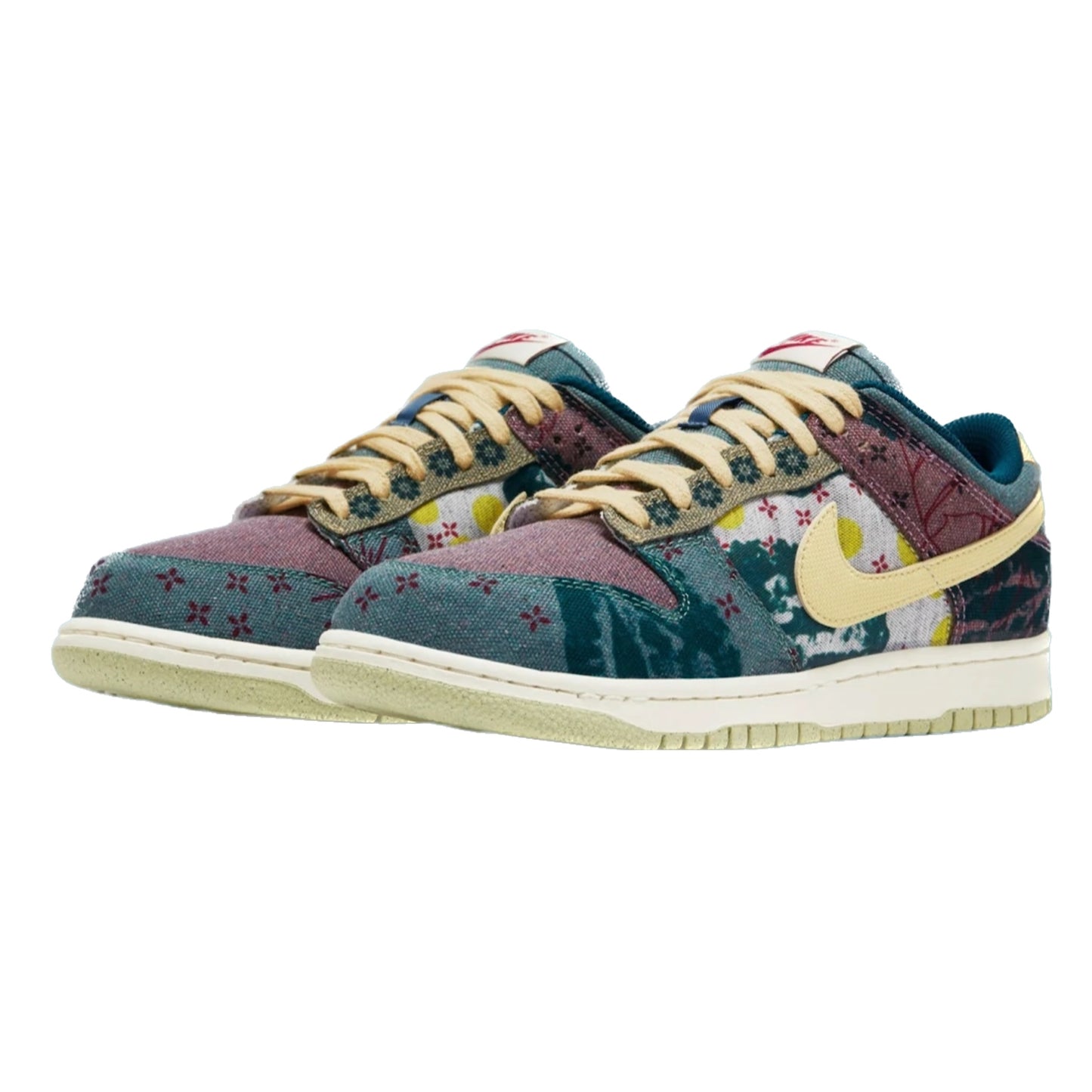 Nike Dunk Low Community Garden Multi Color Midnight Turquoise Cardinal Red Lemon Wash