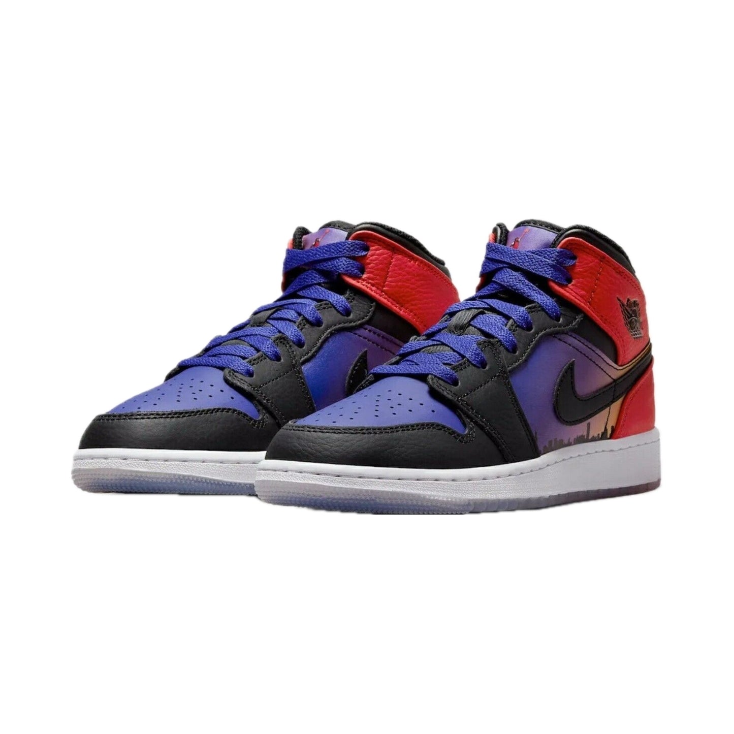 Air Jordan 1 Mid (GS) SS Skyline Concord Black University Red Psychic Purple Peach Cream Total Orange