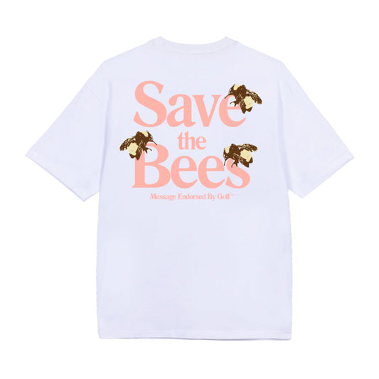 Save the Bees Tee White Pink by GOLF WANG