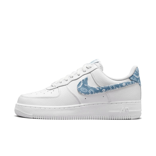 Women's Nike Air Force 1 Low 07' Essential White Worn Blue Paisley