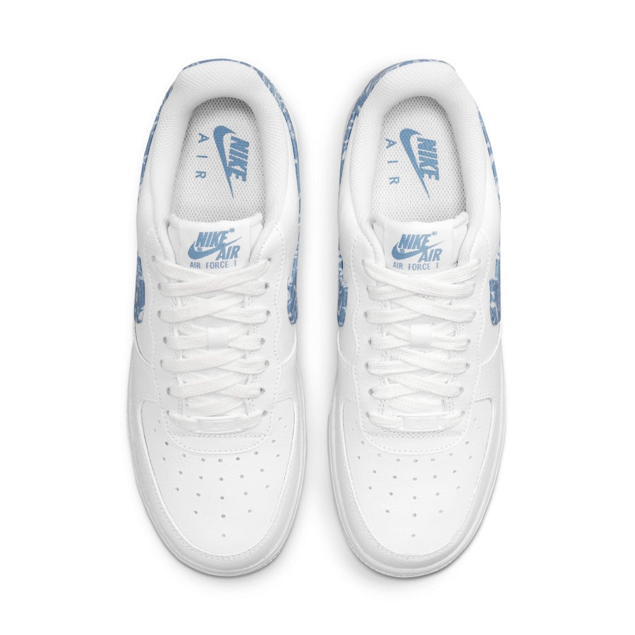 Women's Nike Air Force 1 Low 07' Essential White Worn Blue Paisley