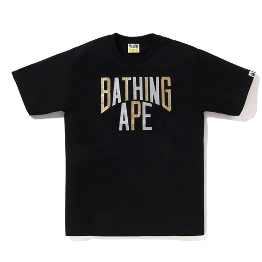 A Bathing Ape Gold Text Tee Black Gold