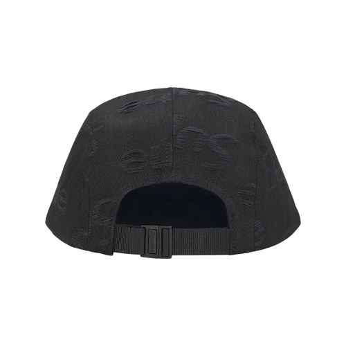 Supreme Jacquard Logo Denim Camp Cap Black