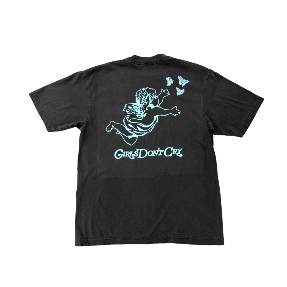 Girls Don't Cry Angel Logo T-Shirt Brown Blue