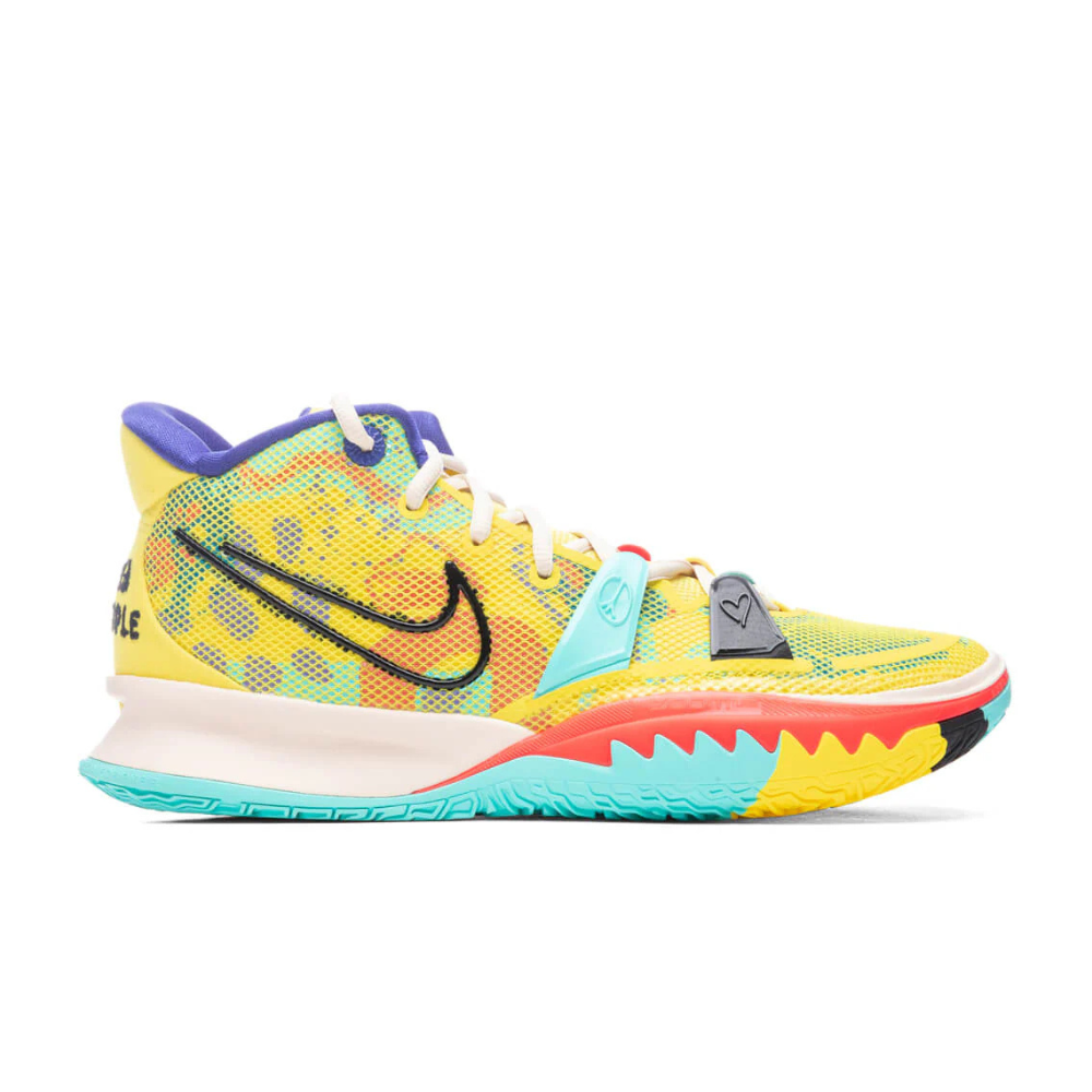 Nike Kyrie 7 1 World 1 People Yellow Strike Green Abyss Bright Crimson Black
