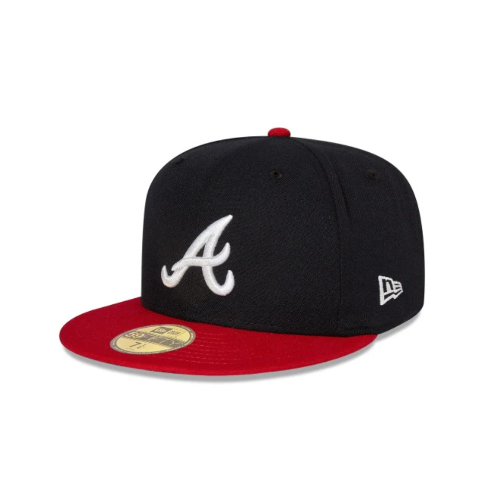 New Era 59Fifty Atlanta Braves Fitted Cap Navy Red