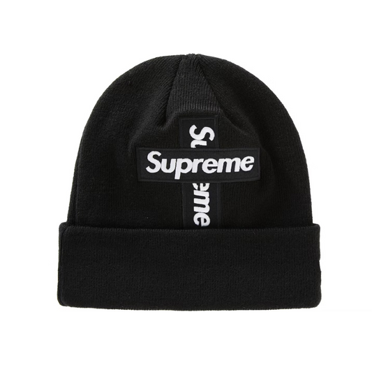 Supreme x New Era Cross Box Logo Beanie Black