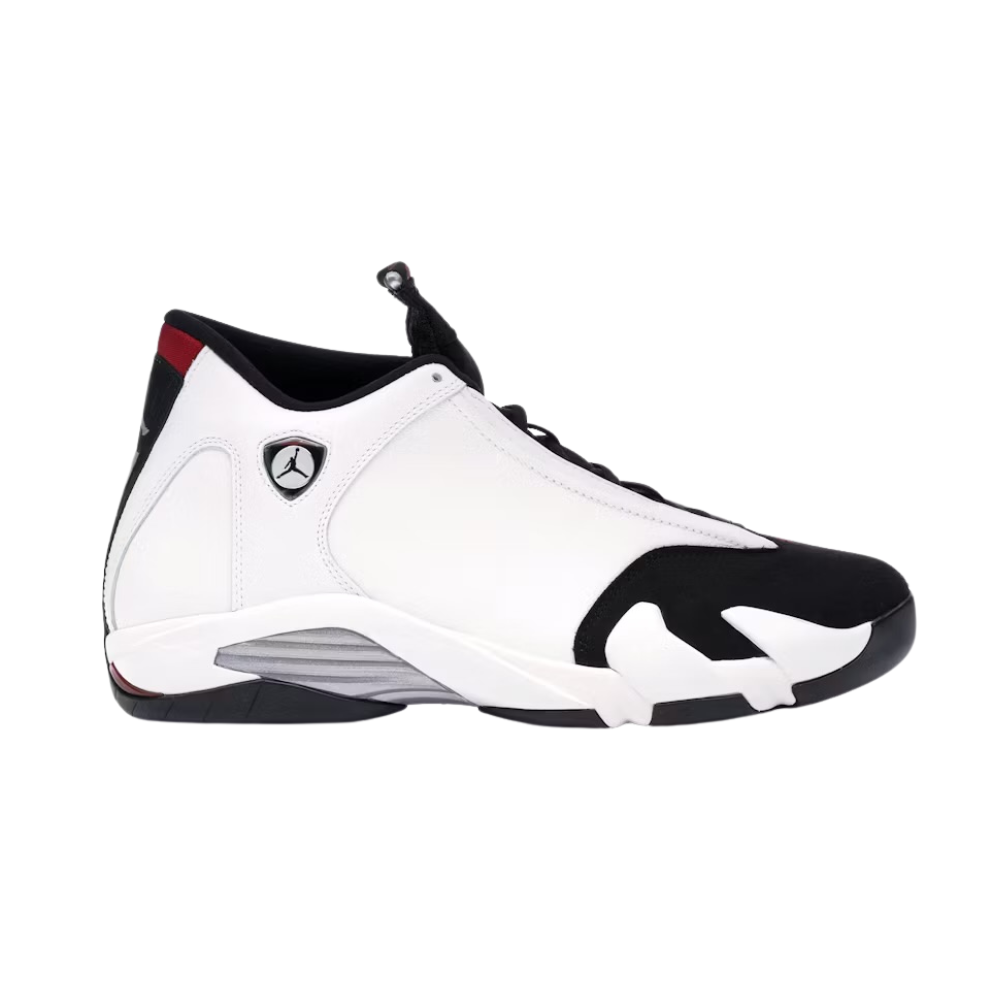 Air Jordan 14 Retro Black Toe (2014) White Black Varsity Red Metallic Silver