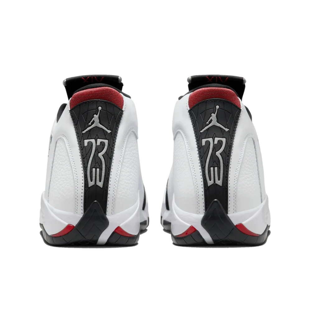 Air Jordan 14 Retro Black Toe (2014) White Black Varsity Red Metallic Silver