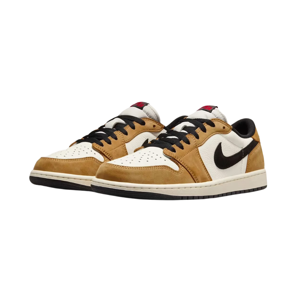 Air Jordan 1 Low OG Rookie of the Year Sail Black Golden Harvest Gym Red