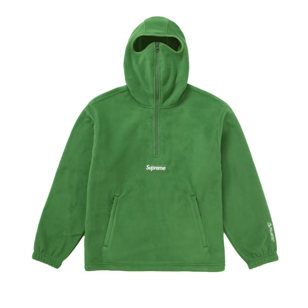 Supreme Polartec Facemask Half Zip Hooded Sweatshirt (FW24) Green