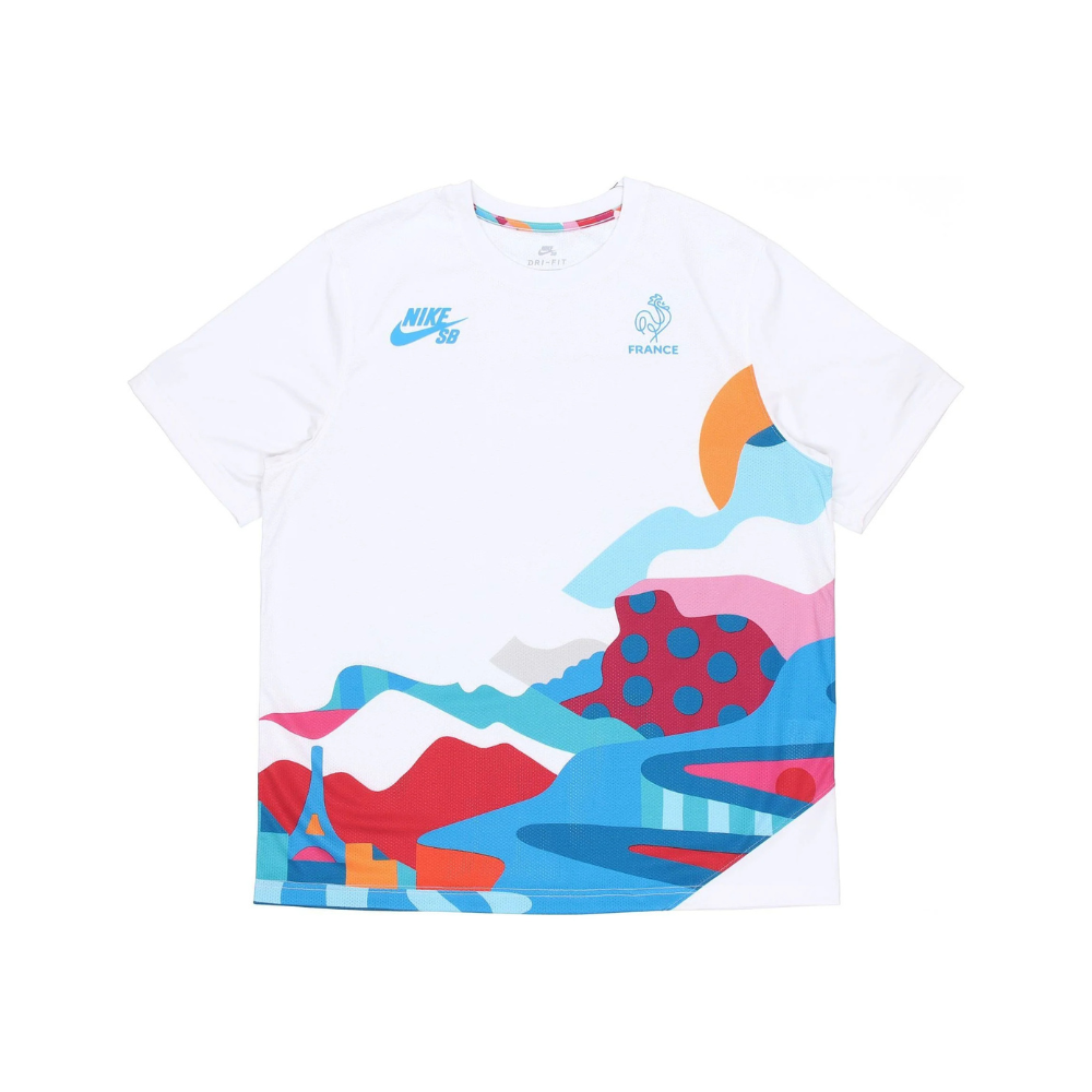 Nike SB x Parra France Federation Kit Crew Jersey White Neptune Blue