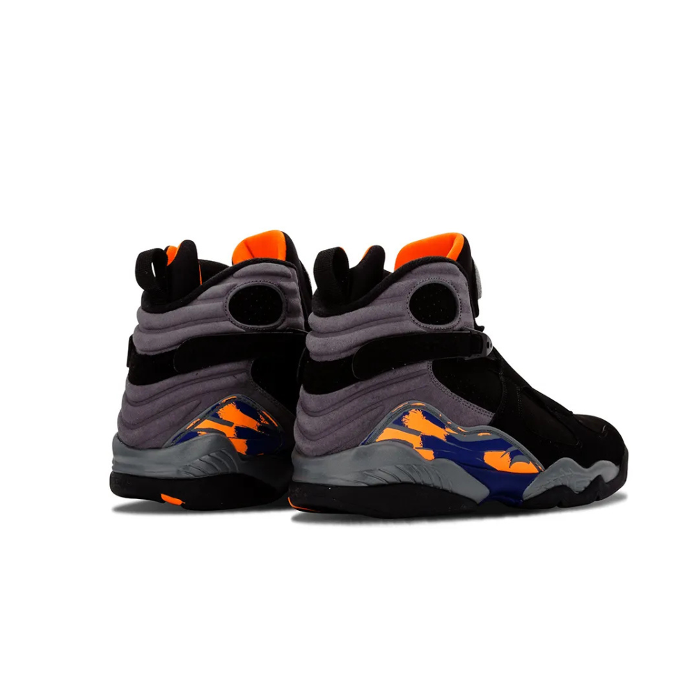 Air Jordan 8 Retro Phoenix Suns Black Bright Citrus Cool Grey Deep Royal Blue