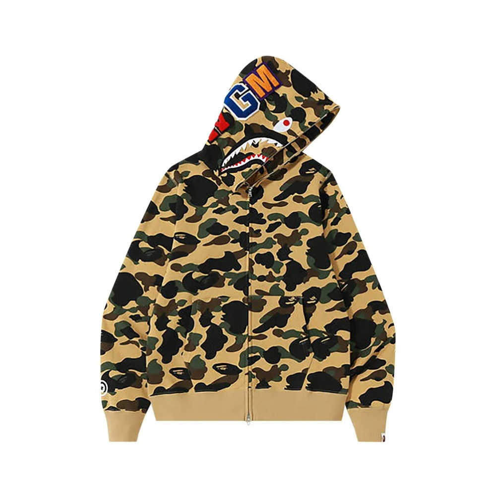 A Bathing Ape 1st Camo Shark Full Zip Hoodie Yellow
