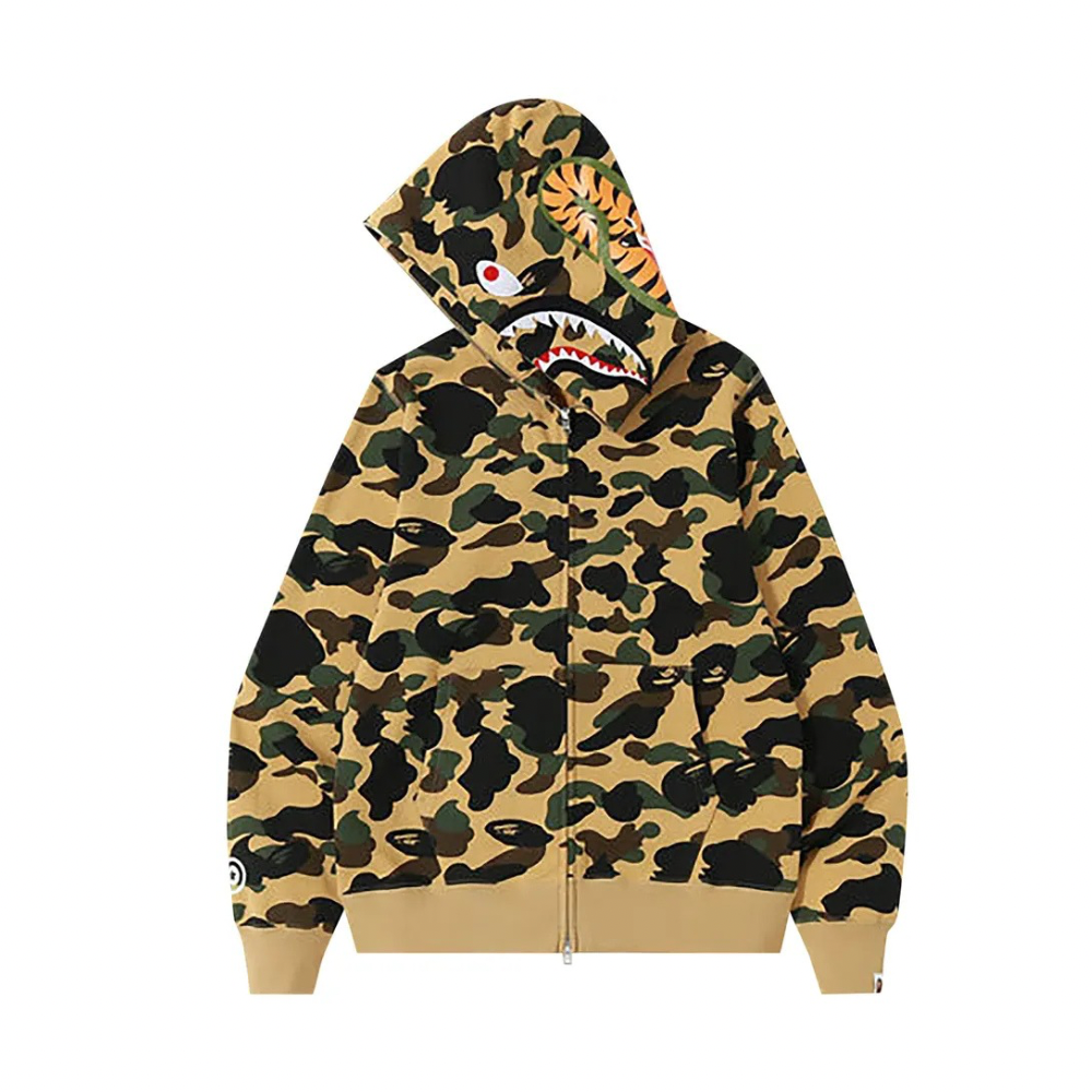 A Bathing Ape 1st Camo Shark Full Zip Hoodie Yellow