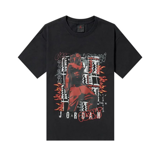 Air Jordan x Travis Scott Joiny Houston Rapper Short Sleeved Tee Black