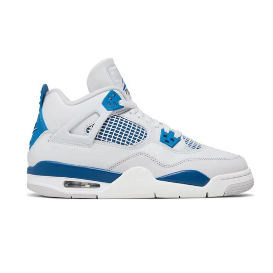 Air Jordan 4 GS Retro Military Blue Off White Neutral Grey