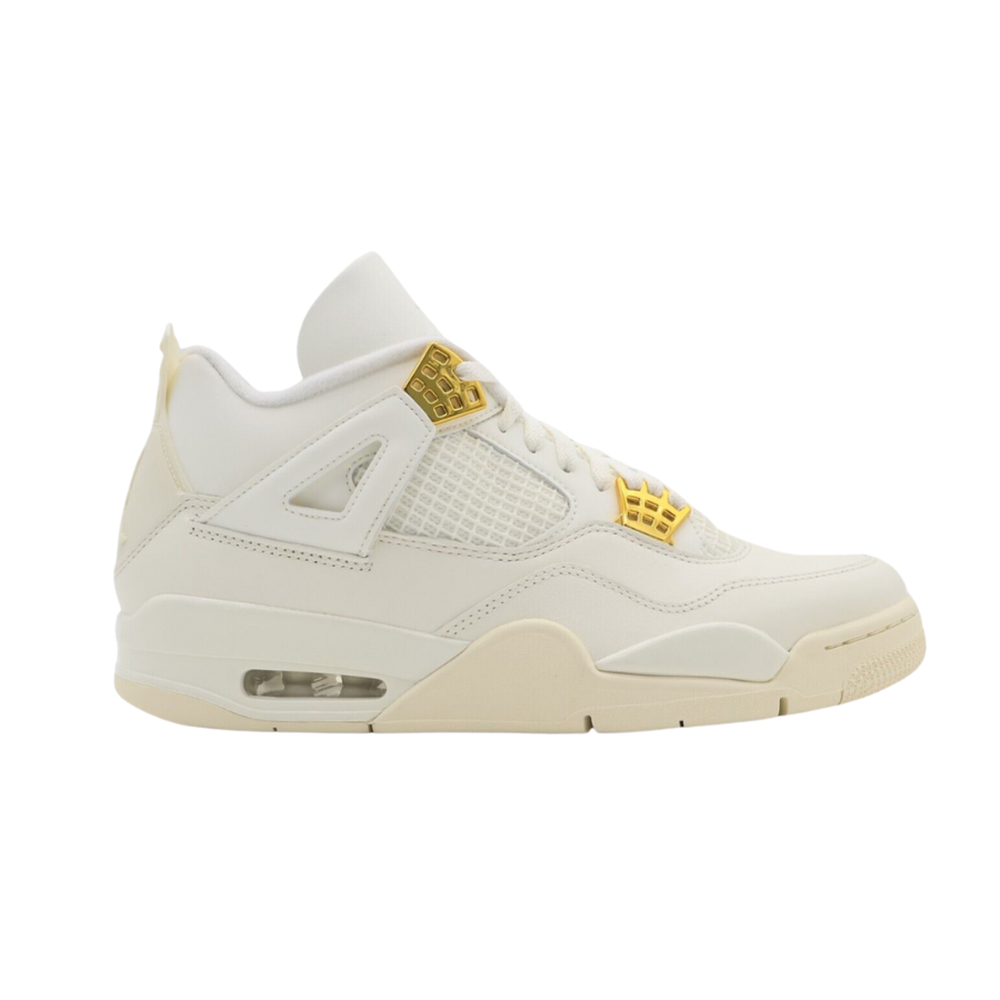 Women's Air Jordan 4 Metallic Gold Sail Black