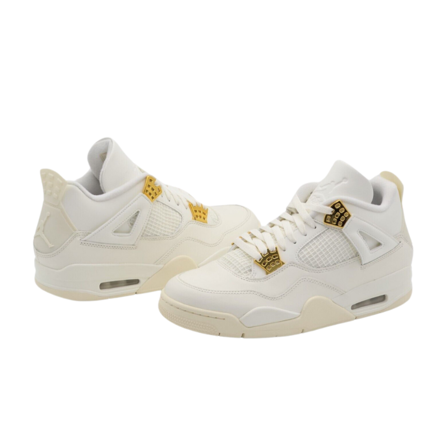 Women's Air Jordan 4 Metallic Gold Sail Black