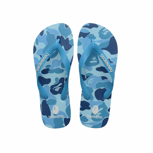 Havaianas x Bape Blue Camo Thongs